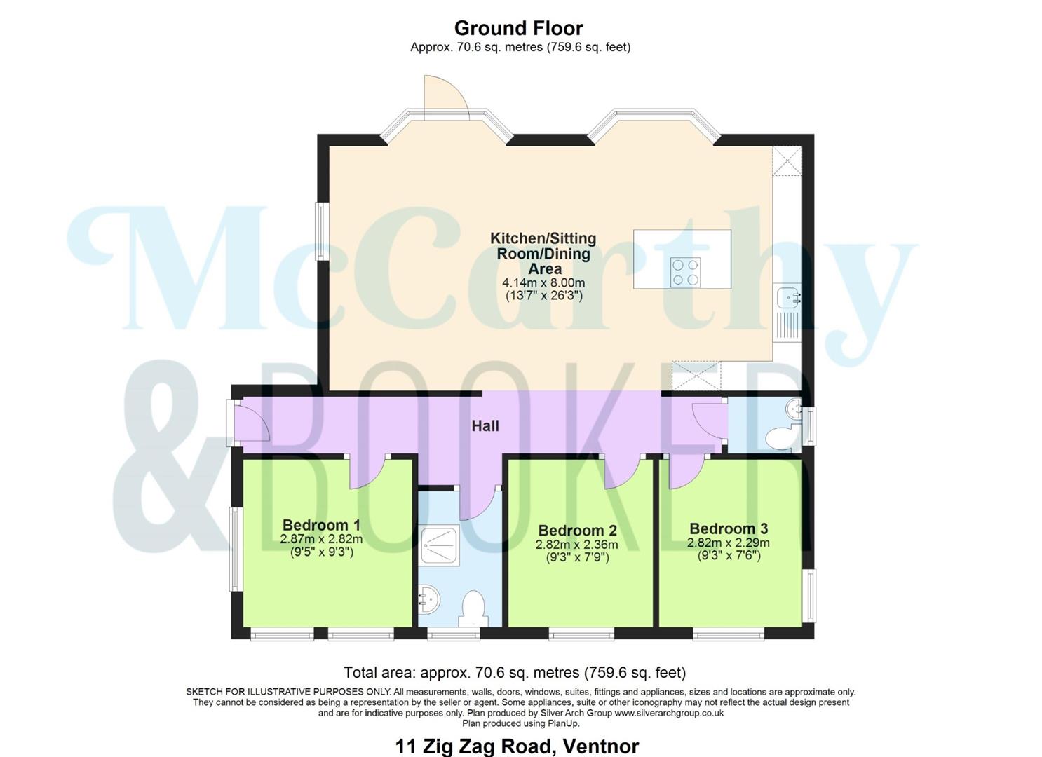 THREE BEDROOM BUNGALOW - Zig Zag Road, Ventnor floorplan